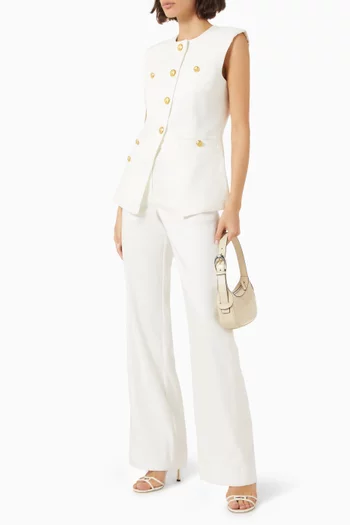 Jude Wide-leg Pants in Linen-blend
