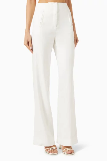 Jude Wide-leg Pants in Linen-blend
