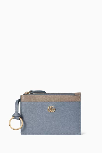 GG Marmont Zip Key Pouch in Leather