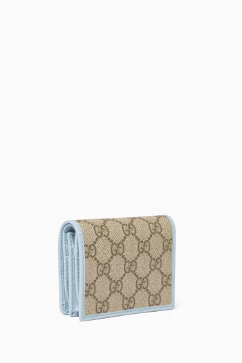 GG Emblem Mini Wallet in Leather & Supreme Canvas