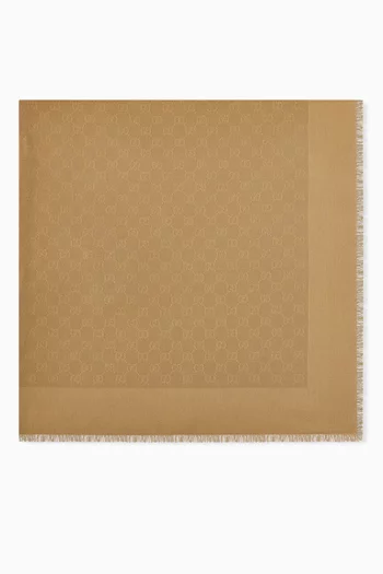 GG Jacquard Shawl in Silk-cotton