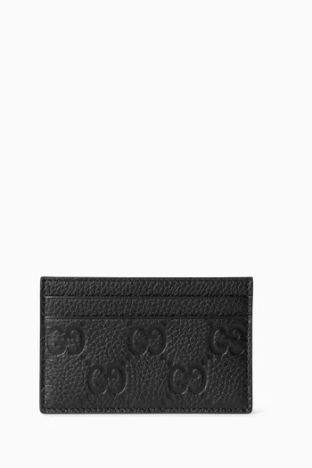 GG-embossed Card Holder in Leather