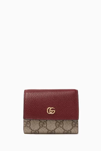 GG Marmont Mini Wallet in Leather & Canvas