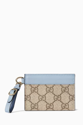 GG Emblem Card Case in Monogram Canvas