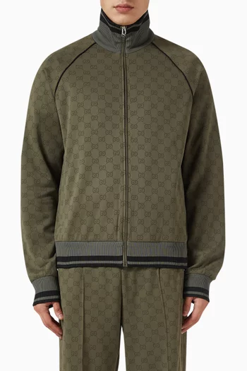 Jacquard Zip Jacket in GG Jersey