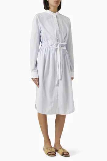 Tie-waist Dress in Cotton Fil Coupé