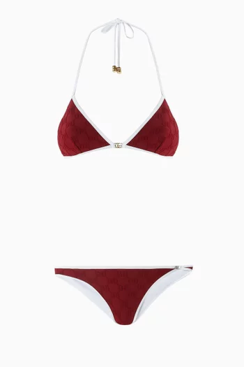 GG Triangle Bikini Set in Terrycloth