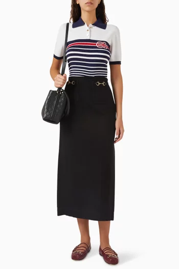Horse-bit Skirt in Denim