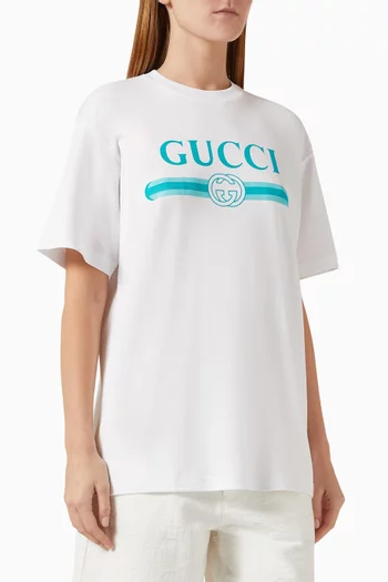 Oversized Logo-print T-shirt in Cotton-jersey