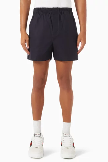 Embroidered Shorts in Oxford Cotton
