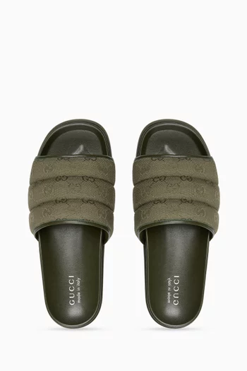 Padded Slide Sandals in GG Canvas