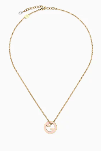 Blondie Pendant Necklace in Enamel & Gold-tone Brass
