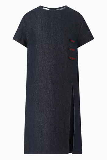 Pleated Dress in Denim