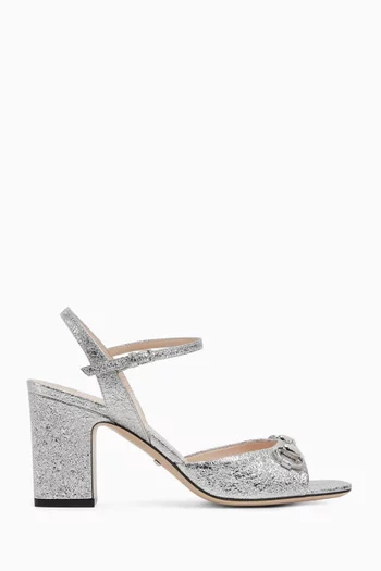 Horsebit 75 Sandals in Metallic Leather