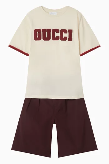 Logo-embroidered T-shirt in Cotton-jersey