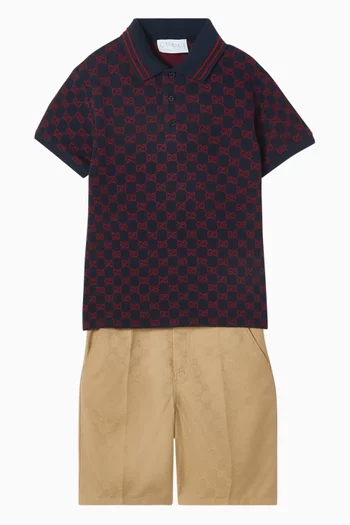 GG Logo Polo T-shirt in Cotton Piqué