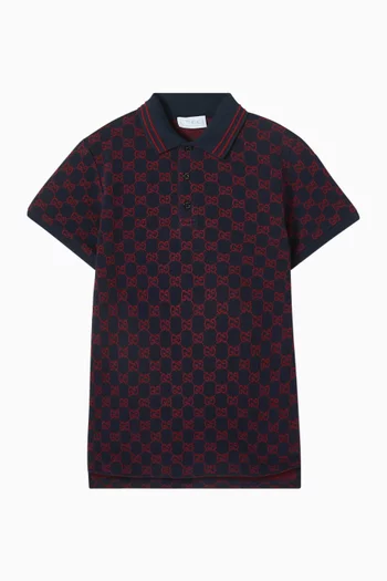 GG Logo Polo T-shirt in Cotton Piqué