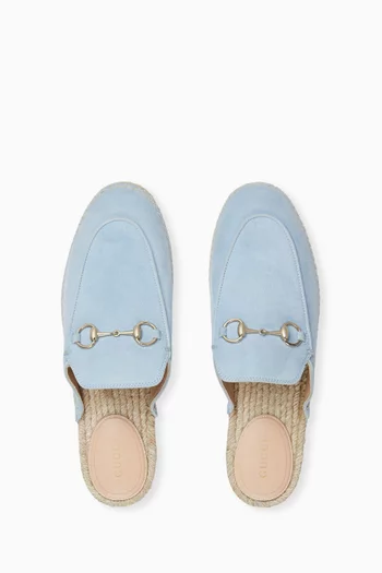 Horsebit Espadrille Mules in Suede