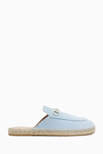 Horsebit Espadrille Mules in Suede
