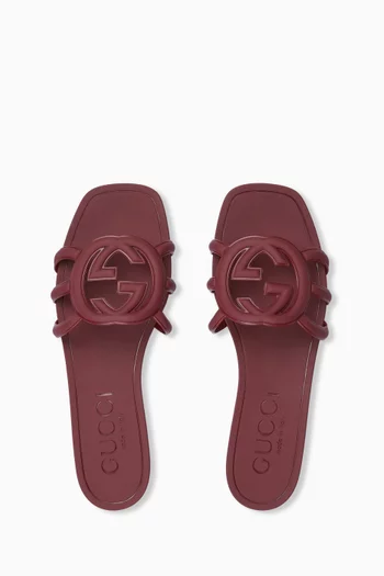 Interlocking G Slide Sandals in Rubber