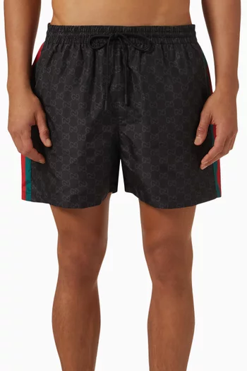 GG-print Swim Shorts in Nylon