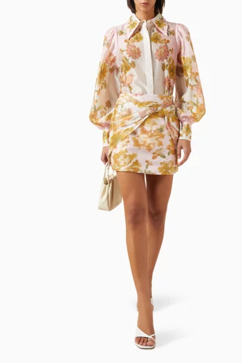 Printed Blouse in Silk Organza