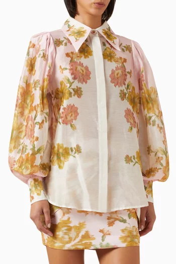 Printed Blouse in Silk Organza