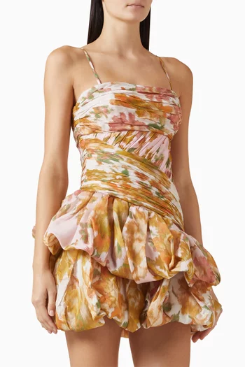 Bubble Mini Dress in Silk Cotton Organza