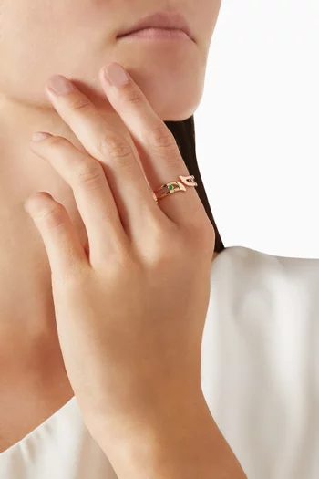 Alif Brilliance Emerald Ring in 18kt Yellow Gold