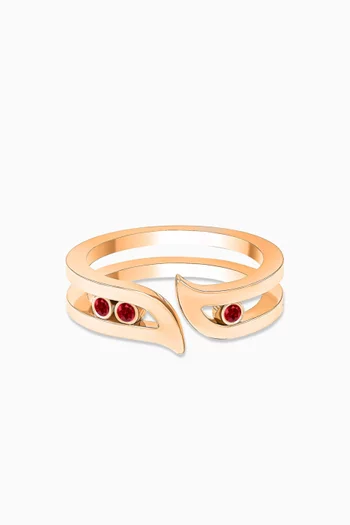 Alif Brilliance Ruby Ring in 18kt Rose Gold