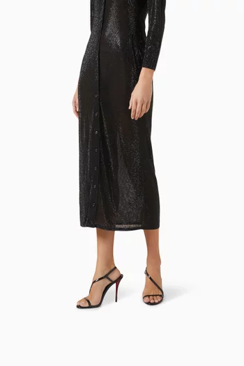 صندل روزا زي بكعب 100 مم جلد لامع