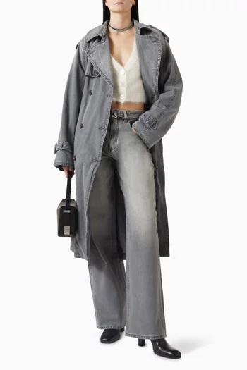 Oversized Trench Coat in Denim