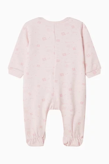 بيجاما قطعة واحدة بشعار الماركة قطن