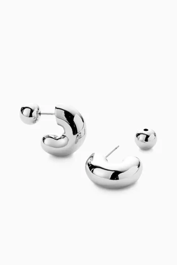 Small Tome Hoops in Silver-tone Brass