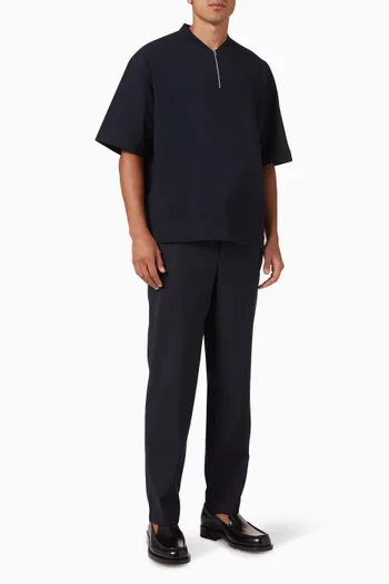 Half-zip T-shirt in Stretch Cotton