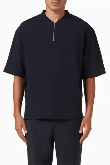 Half-zip T-shirt in Stretch Cotton