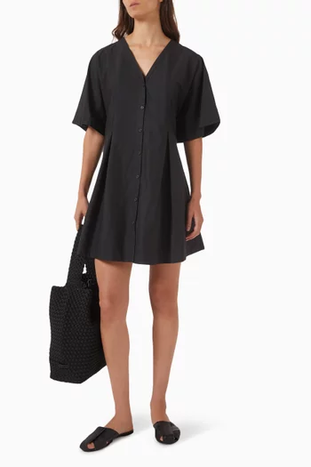 Pleated A-line Mini Dress