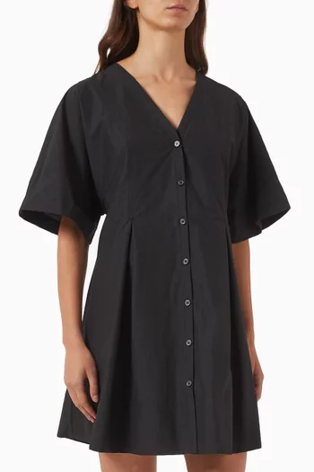 Pleated A-line Mini Dress