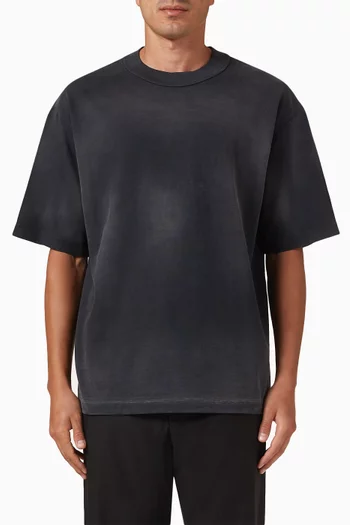 Oversized Mock-neck T-shirt in Washed Jersey