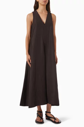 A-line Maxi Dress in Linen Blend