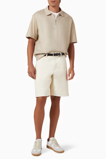 Half-zip Polo Shirt in Cotton & Linen