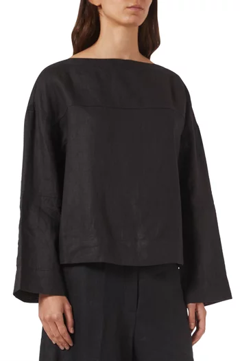 Tie-detail Blouse in Linen