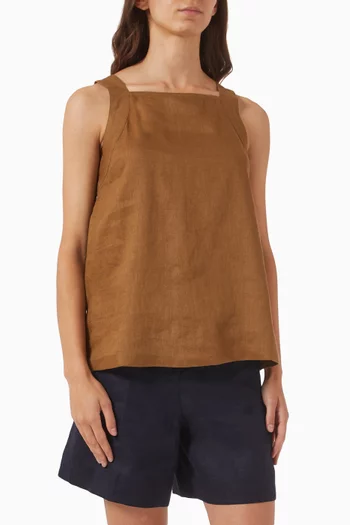 Tie-back Top in Linen