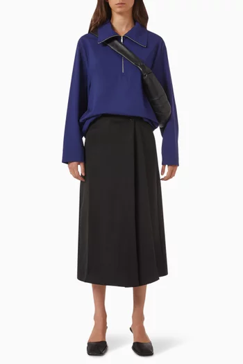Half-zip Blouse in Wool Blend
