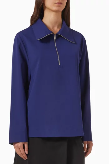 Half-zip Blouse in Wool Blend