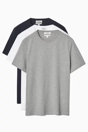Regular-fit T-shirt in Organic Cotton, Set of 3