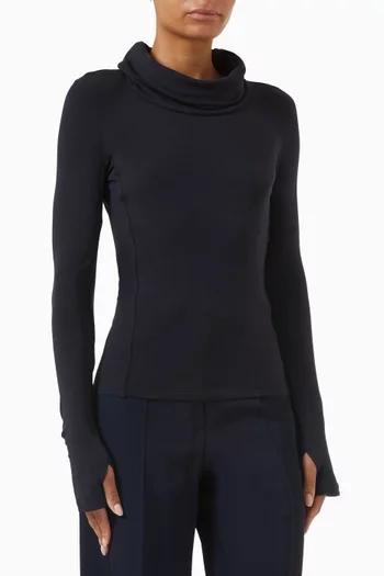 Funnel-neck Top in Jersey