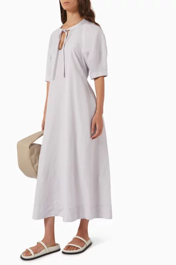 Tie-detail Midi Dress in Lyocell Blend