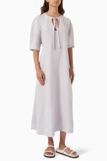Tie-detail Midi Dress in Lyocell Blend