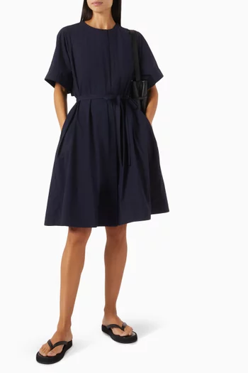 Oversized Flared Midi Dress in Poplin